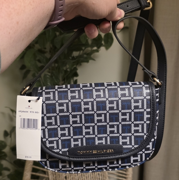 Tommy Hilfiger Handbags - Tommy Hilfiger Navy and White Women's Crossbody Bag